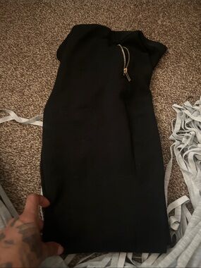 Jones New York Black Mini Dress with Gold Zip Accent